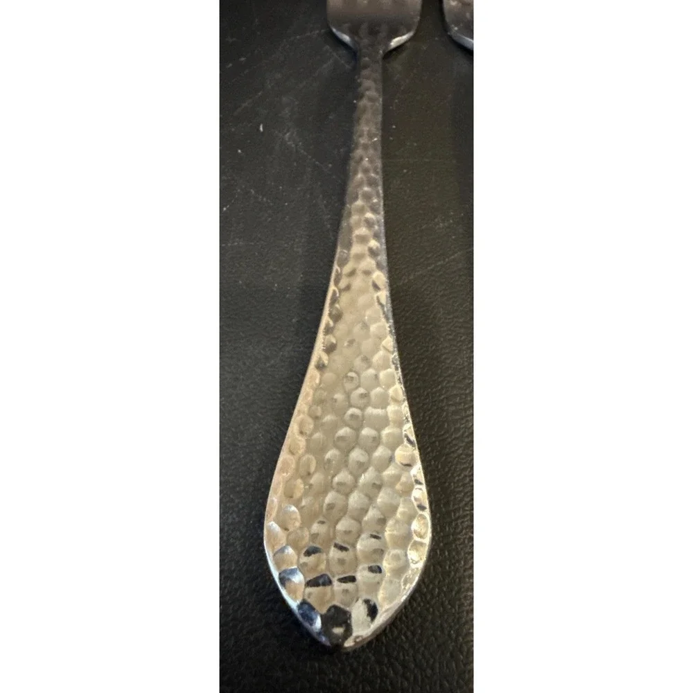 Walco Hammered Fork Forks Dinner‎ Set Of 4 Stainless Steel
